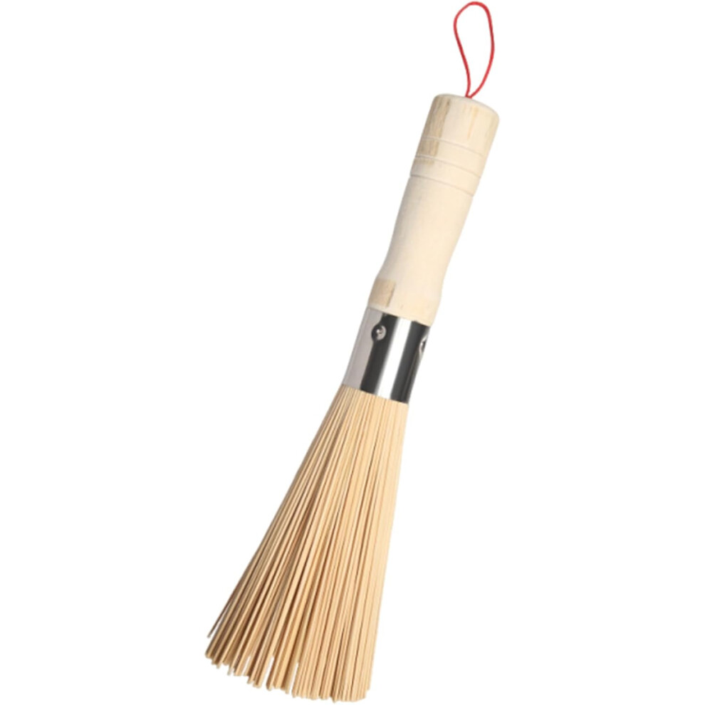 Wok Brush For Carbon Steel - Wooden Brush For Cleaning Pots | Ergonomic Washing Tools With Hangable Loop For Frying Pan Baking Pan Tableware