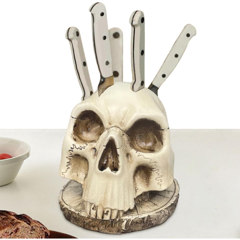 Kitchen Skeleton Cutter Holder,Cutter Stand Horror Skull Rack | Resin Skeleton Holder Display Stand, Table Centerpieces Skull Decor, Halloween