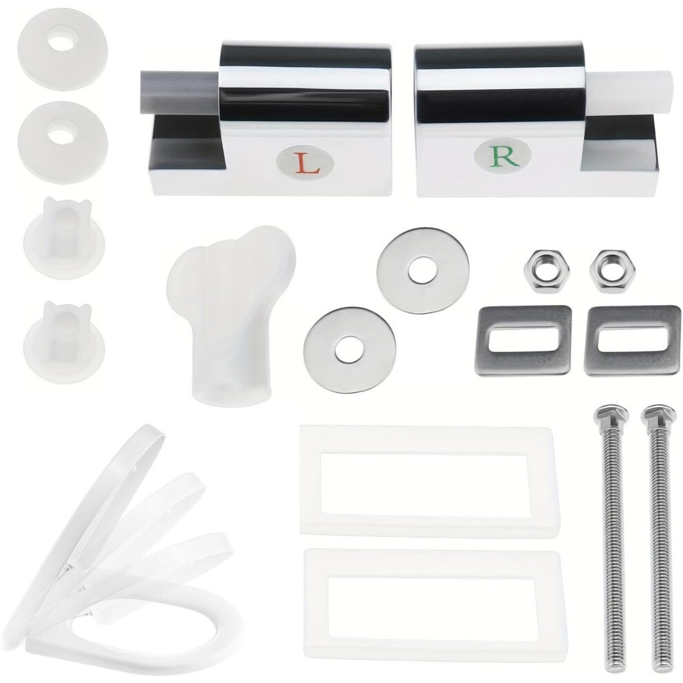 Replacement Toilet Seat Hinges - Flexible Toilet Cover Hinge Toilet Seat Replacement Parts - Practical Toilet Seat Fittings Toilet Seat Parts for Most