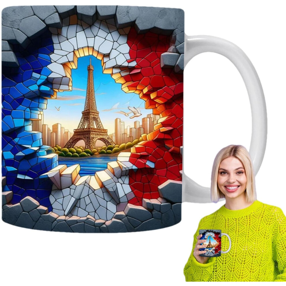 (A) Paris Tower Coffee Mug | Ceramic Novelty Cup - France Paris Tower Ceramic Drinking Cup for Coffee, Tea, Milk, Beverage Enthusiasts
