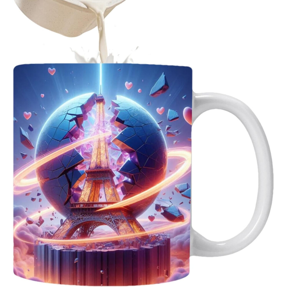(B) Paris Tower Coffee Mug | Ceramic Novelty Cup - France Paris Tower Ceramic Drinking Cup for Coffee, Tea, Milk, Beverage Enthusiasts