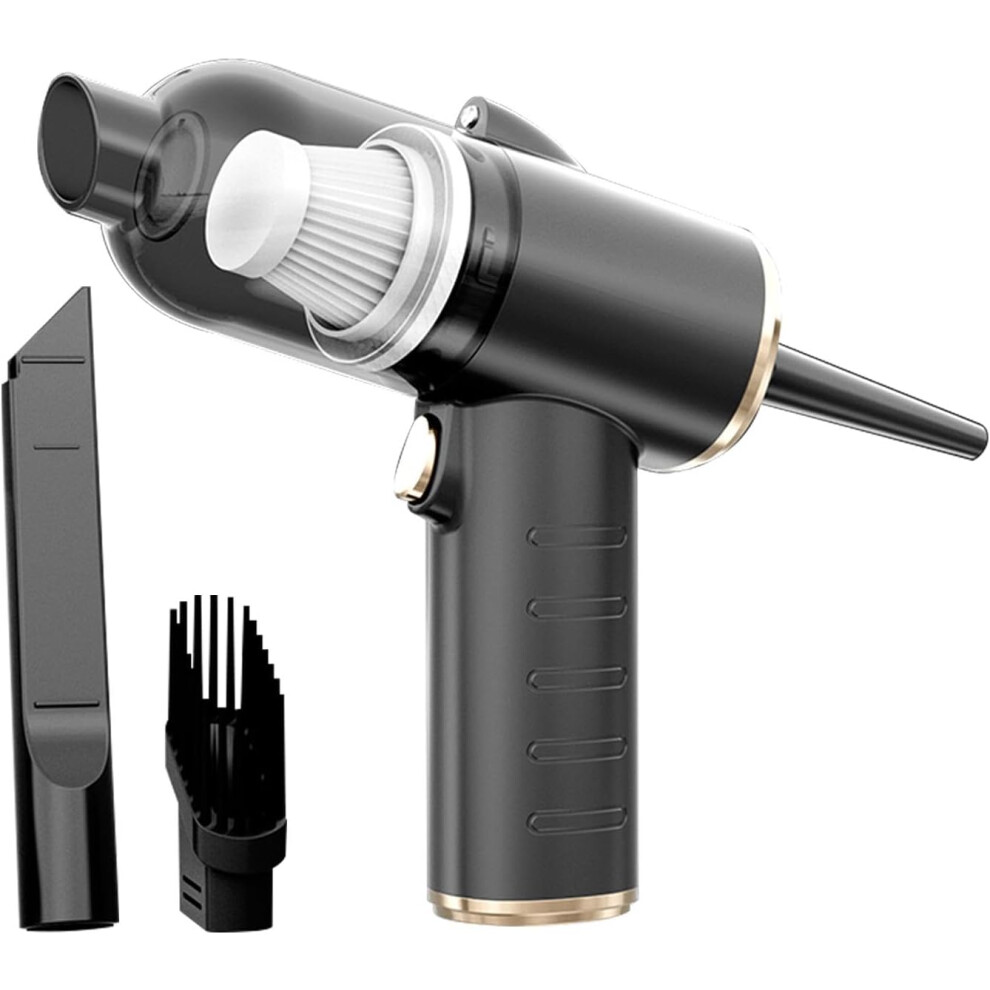 (Black) Portable Car Vacuum | Rechargeable Automobile Vacuum | Cordless Vacuum Car Cleaner, Powerful Vacuum Car Cleaner And Air Duster Black