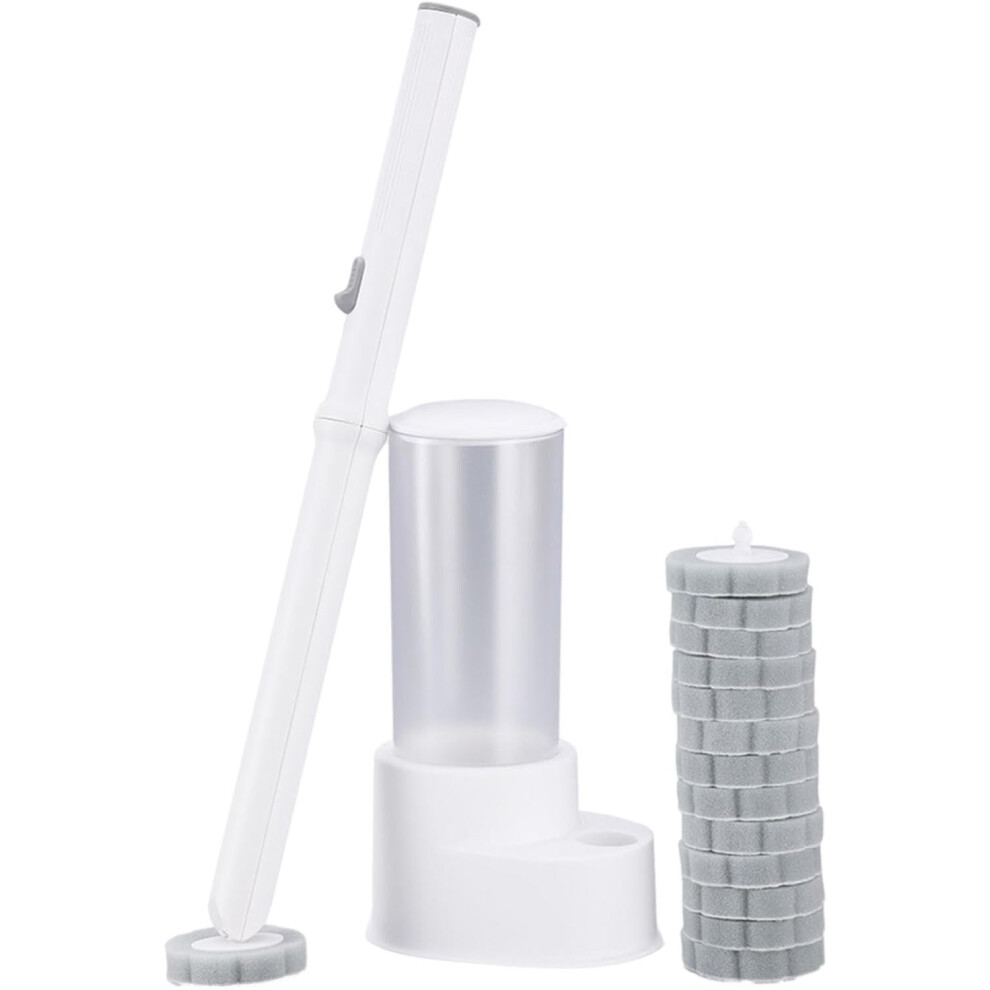 Toilet Brush Set - Detachable Brush with Holder Toilet Wand Kit | Reusable Scrubber Cleaner Bathroom Cleaning Tool for Home Bathroom