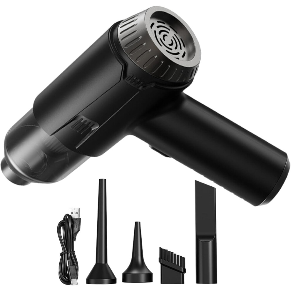 (Black) Handheld Car Air Vacuum, Compact Air Vacuum Air Duster, Powerful Suction Car Dust Collector For Mattress, Sheet, Keyboards, Carpet Black