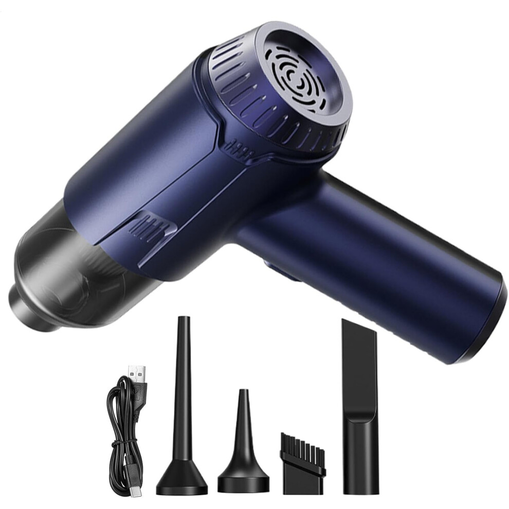 (Blue) Handheld Car Air Vacuum, Compact Air Vacuum Air Duster, Powerful Suction Car Dust Collector For Mattress, Sheet, Keyboards, Carpet Blue