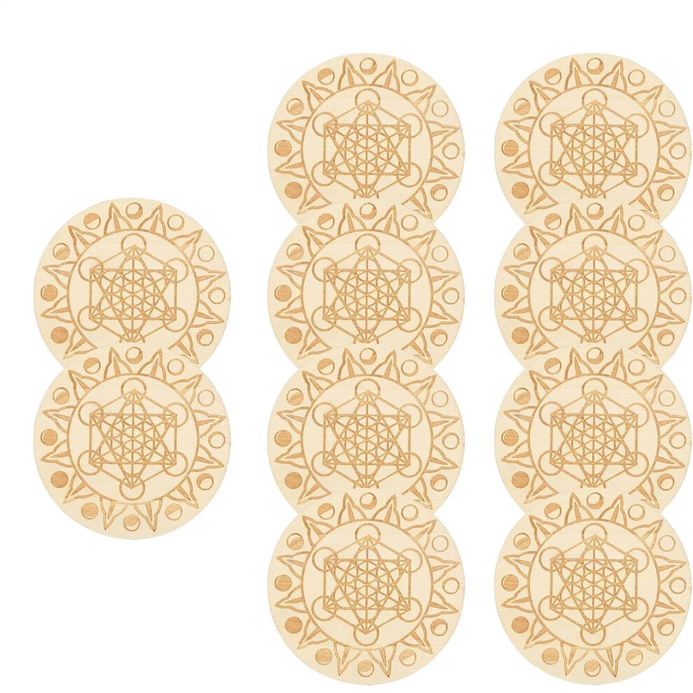(No. 1) Wood Coaster - 10x Creative Geometric Tea Coaster - Anti-scalding Tabletop Protection and Decor, Wooden Cup Mat, Unique Tabletop Protection