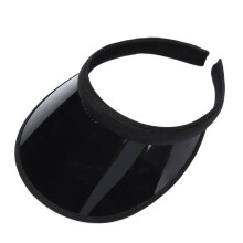 (schwarz) Mode Sommer Outdoor Sport Sonnenschutz Kappe Unisex Klare Kunststoff Visier Hut Candy Farbe