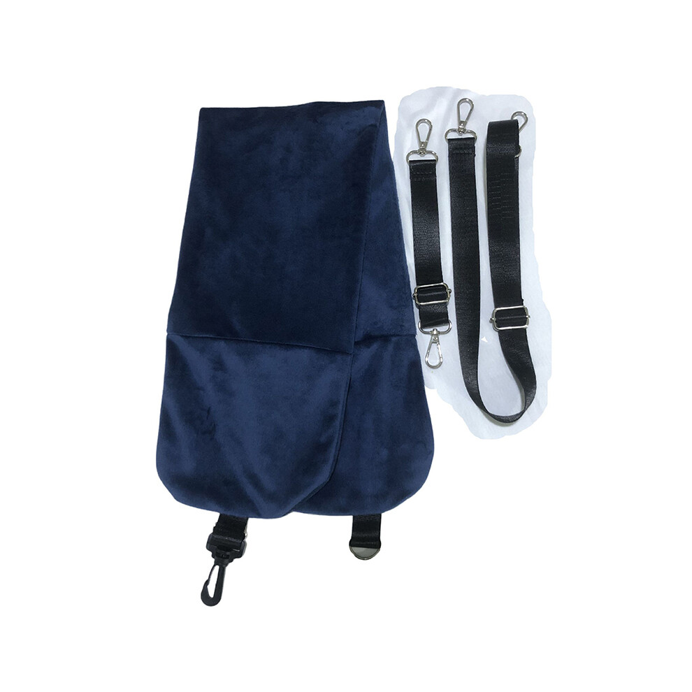 (bleu) Taie d'oreiller de voyage remplissable Sac de rangement transportable Coussin d'avion Oreiller
