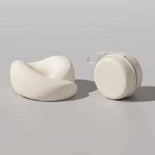 (Beige-28x27x13cm) Travel Neck Pillow Memory Foam U-muotoinen tyyny Kannettava säädettävä pehmeä niskatuki