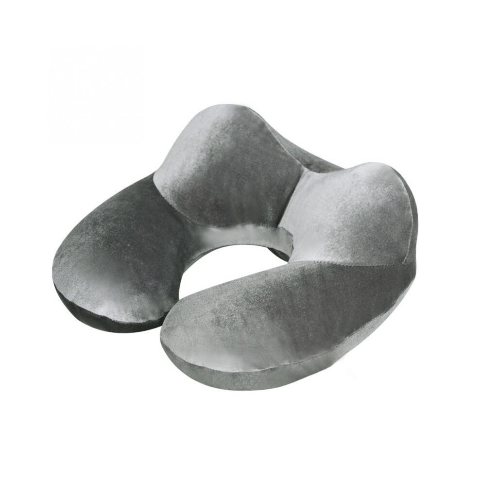 (Gris clair) Oreiller de voyage en forme de U pour avion de voyage Oreiller de cou gonflable Oreillers