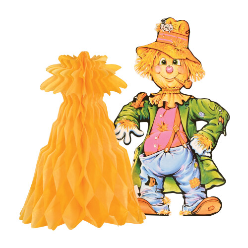 Scarecrow w Tissue Cornshock Centerpiece
