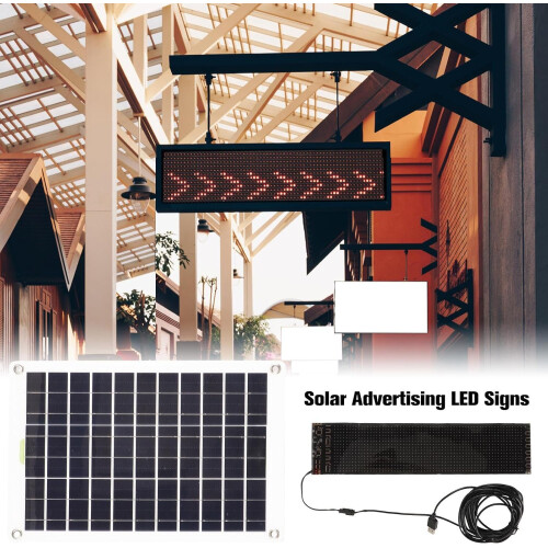 Led Car Sign Programmable,Bright Electronic Word Signs Light with Solar Panel - App Control, Adjustable Text Pattern, Message Board, Display Screen 1