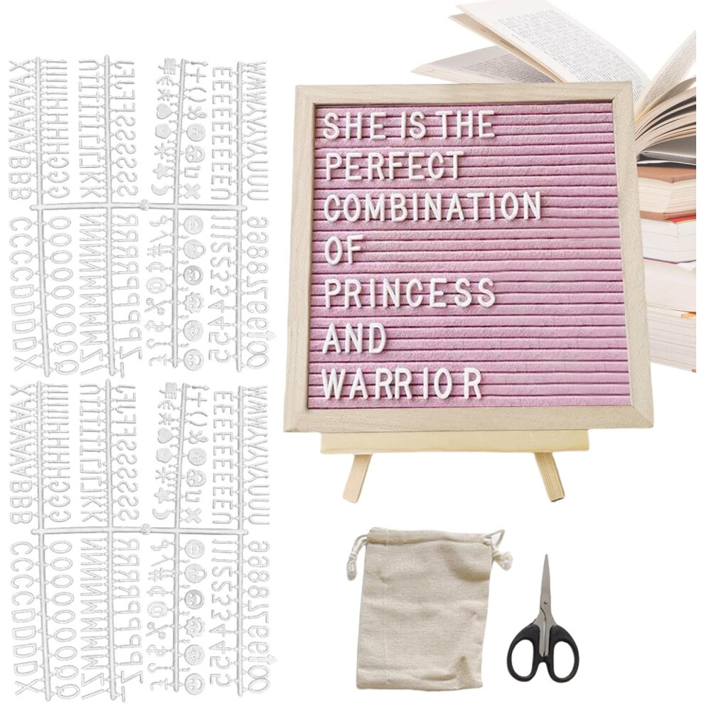 (Pink) Felt Letter Board,Letter Board with Stand - Wooden Frame Rustic Interactive Felt Bulletin 9.84x9.84inch Billboard for School Classroom Hospital Cafe