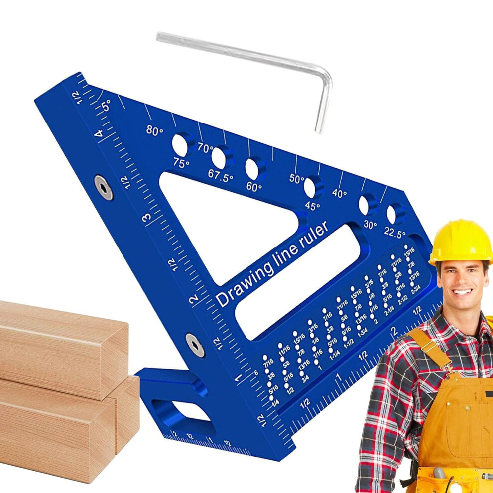 3D Multi-Angle Measuring Ruler | 3D Multi Angle Protractor - Aluminum Alloy Precision Tool with Adjustable Multifunctional Design for Measuring Saw Ro