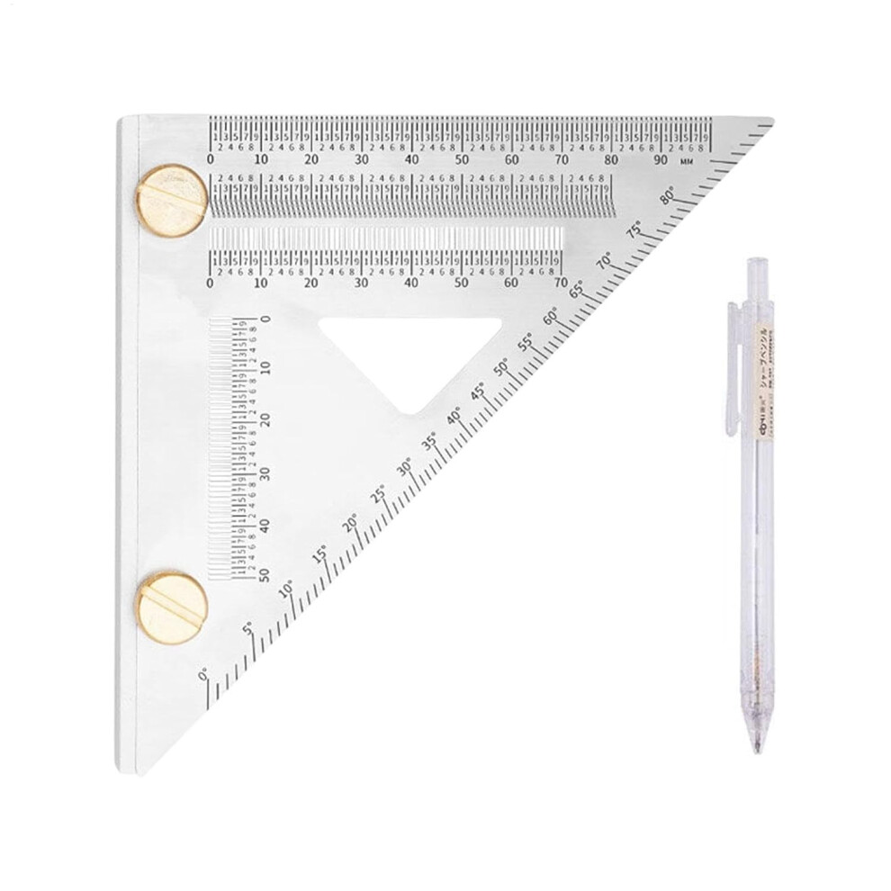 Multi Angle Measuring Ruler | Stainless Steel Triangle Ruler 45/90 Degree Measuring Ruler,Miter Square Protractor High Precision Measuring Tool for