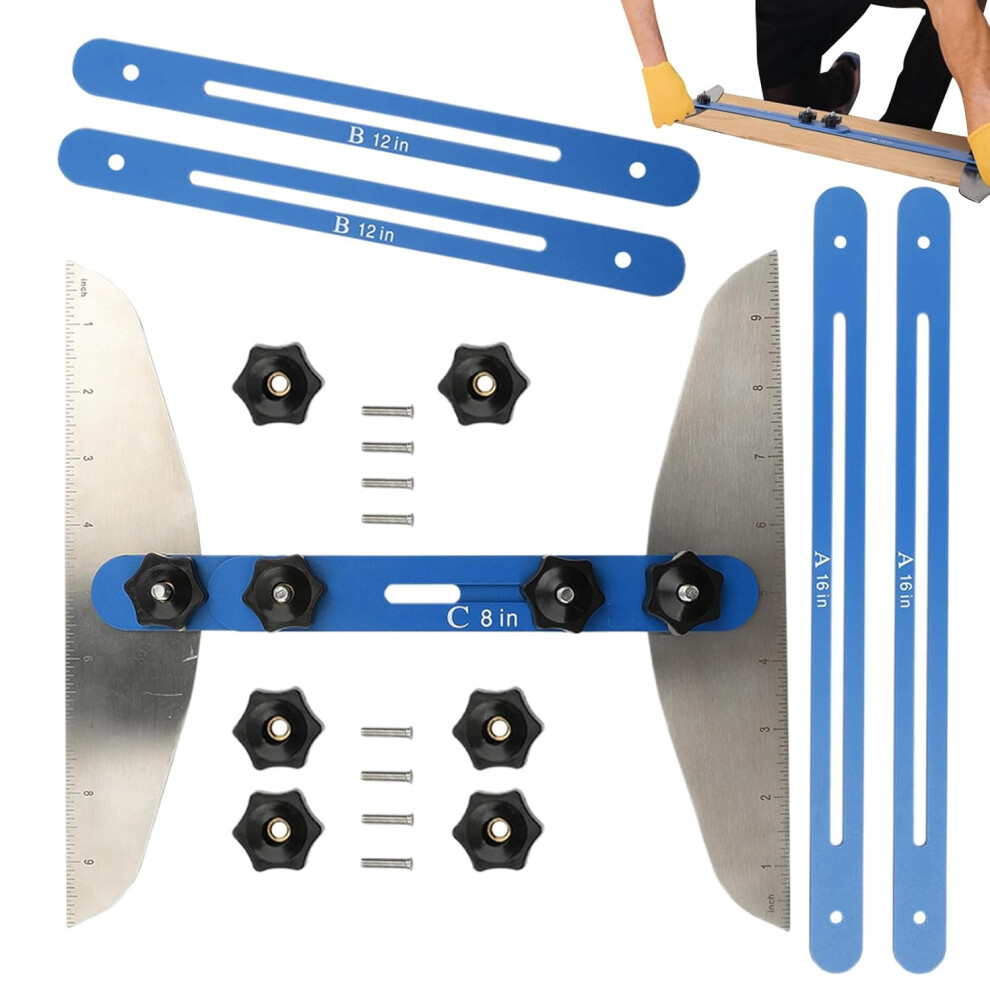 Stair Tread Template Tool,Stair Tread Template Jig | Multi-Functional Folding Ruler, 11-60 Inch Adjustable Layout Gadget, Shelf Measurement Guide For