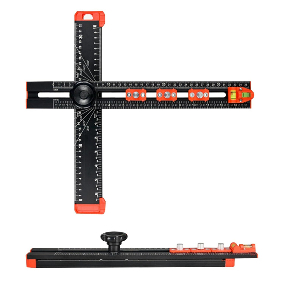 (400) Marking T Square | Cabinet Drilling Template,Cabinet Hardware Clamp, T Square Woodworking Ruler, Precision Drilling Tool Drawing Marking Gauge