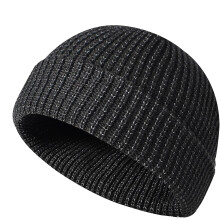 (L, Gray) Reflective Beanie - Winter Warm Reflective Running Beanie,Winter Warm Knit Hat Caps, Versatile High Visibility Beanie for Cyclists, Runners