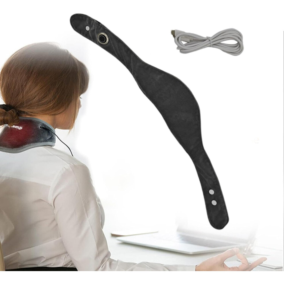 (Gray) Neck Warmer Electric,Electric Neck Pad Neck Warmer Portable for Women - Comfortable 3 Heat Grade Electric Neck Heating Pad for Women, Men