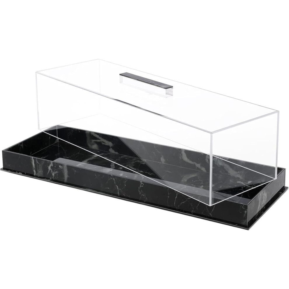 (Black Marble) Rectangular Cake Tray,Rectangular Cookie Storage Serving Tray | Dessert Holder Platter For Family Gatherings Birthdays Weddings