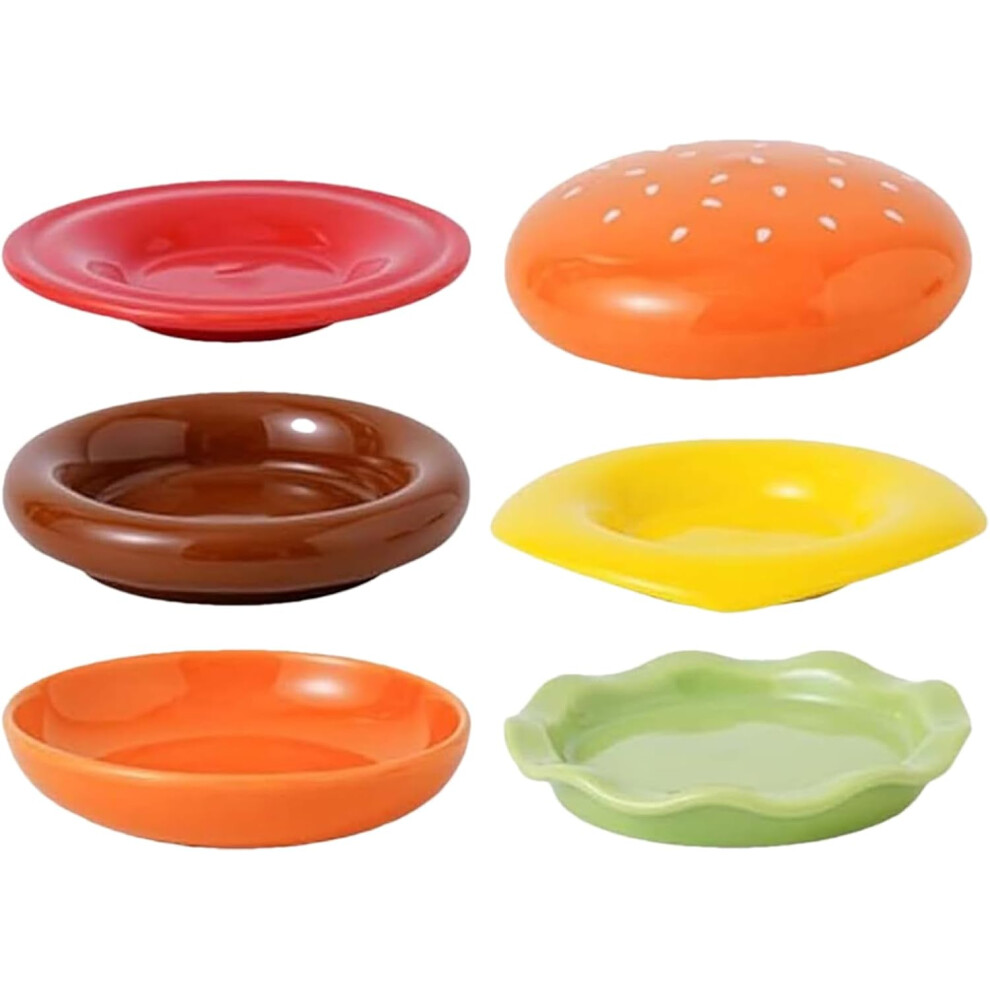 Dish Set | Dipping Sauce Plates | Ceramic Small Kitchen Dinnerware 6 Layer Cute Dessert Tableware for Salads & Sushi