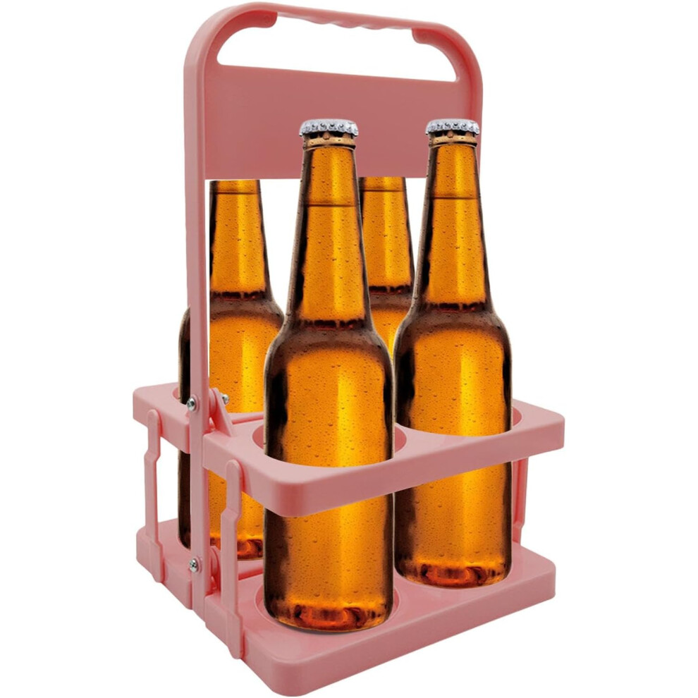 (Pink) Beer Bottle Rack,Milk Bottle Beer Rack Holder | Portable Beer Beverage Display Basket for Sports Fitness Cycling Gym Training