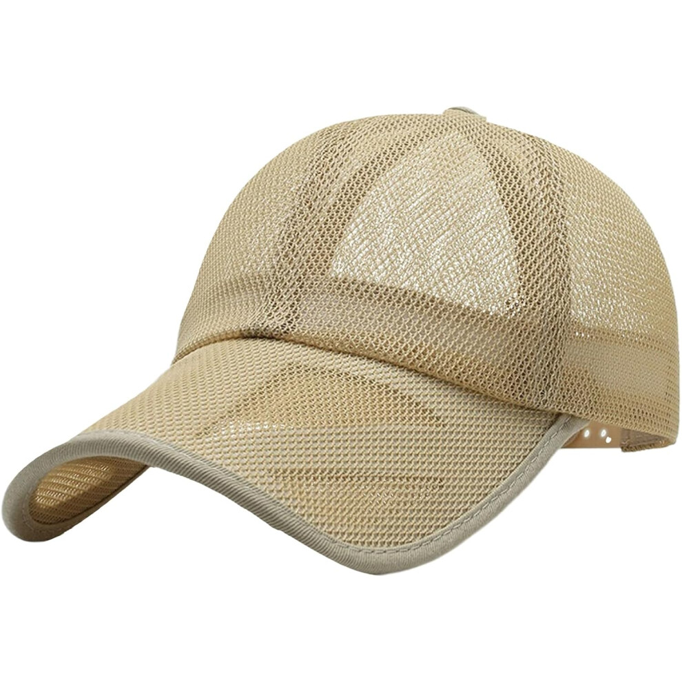 Mens Mesh Hat | Adjustable Sun Protection Mesh Baseball Hat | Sports & Outdoors Clothing, Fishing Accessories for Rock Climbing, Mountaineering,