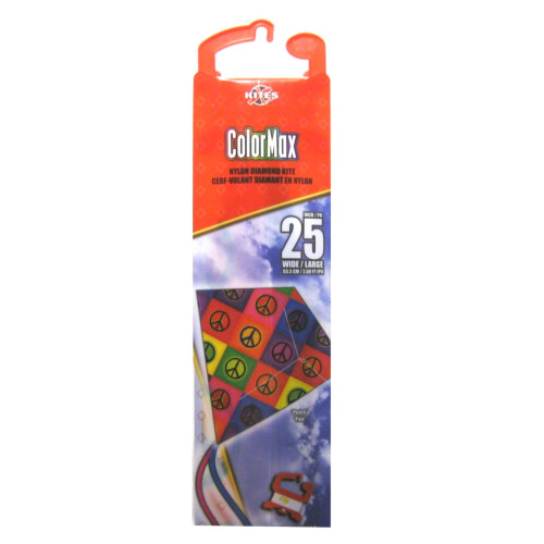 Brainstormy 25 polegadas Peace Colormax Nylon Diamond Kite com linha e enrolador/al   a 1