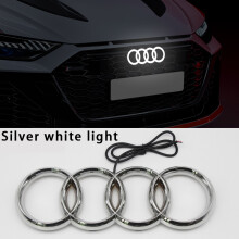 (Silberweiß-273 mm) Audi Auto-LED-Frontgrill-Logo-Lampe, statisches weißes Licht für AUDI A3, A4, A5,