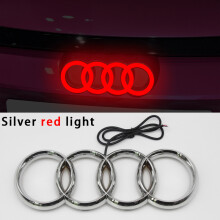 (zilver rood-249mm) Audi Auto LED Grille Logo Lamp Statisch Wit Licht Voor AUDI A3 A4 A5 A6 A7 A8