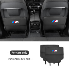 (Schwarz) Autositz-Rückenschutz, Anti-Kick-Pad, Rücksitz-Organizer, Aufbewahrungstasche für BMW M Power
