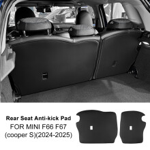 (für Mini F66 F67) 2 Stück PU-Leder für Mini Cooper S F66 F67 2024 2025 Autositz Anti Kick Pad Heckschutz