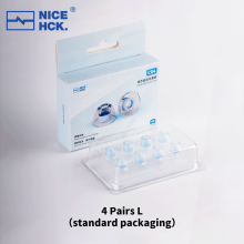 (4 paia L)C04 Punte auricolari in silicone liquido con isolamento acustico, morbide espandibili, strati