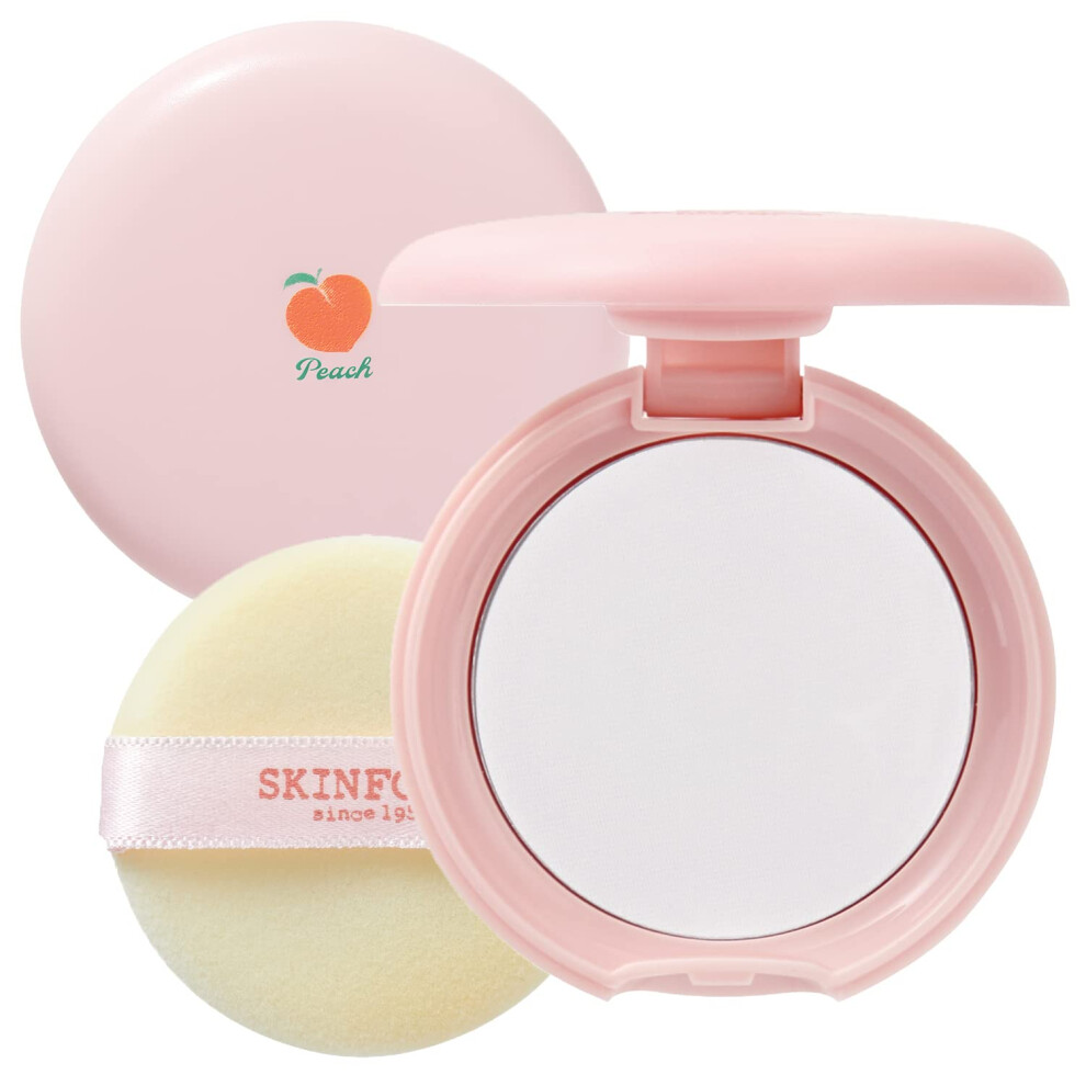 Skin Food Since 1957 Peach Skinfood Cotton Pore Blur Pact - Sebum Control Pack With Silky T