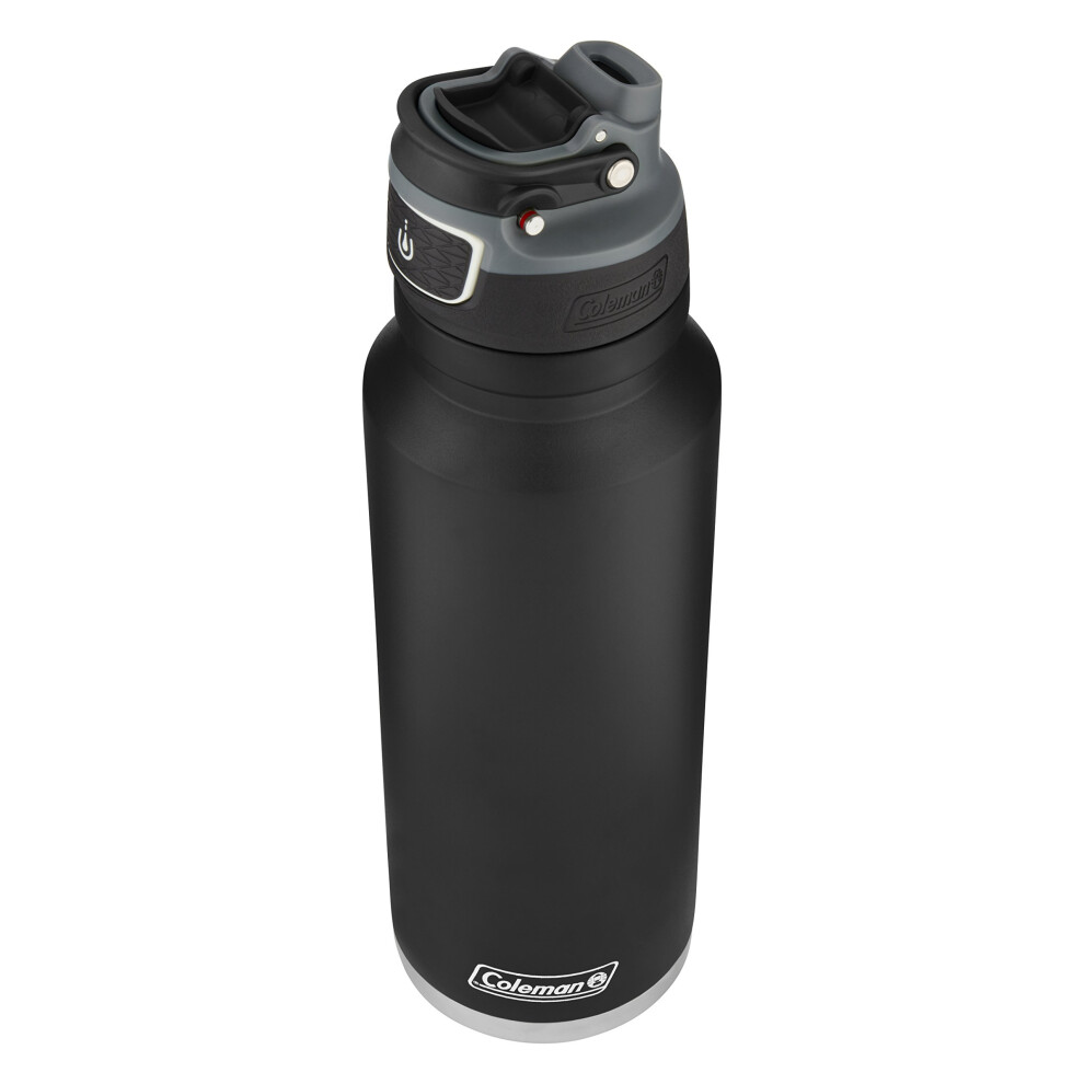 Coleman AUTOSEAL FreeFlow Stainless Steel Water Bottle  Black  40 oz