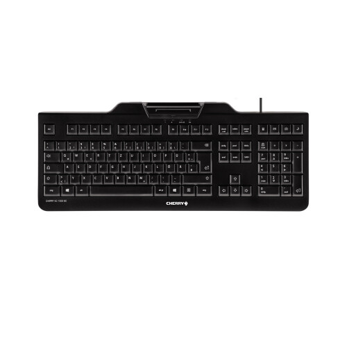 Clavier CHERRY KC 1000 SC - Schwarz - Intelligenter Kartenleser - Cherry LPK Technologie