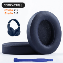 (Marineblauw) Oorkussen Voor Beats Studio 3 3.0 Oorkussens Studio3 Hoofdtelefoon Vervanging Pads Studio2 Oorkussens