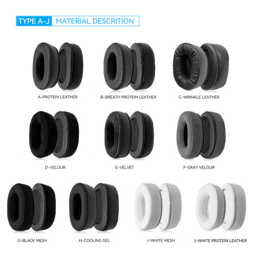 Coussinets d'oreille de remplacement (type C WrinkleLeather) pour casque Harman Kardon FLY ANC 2