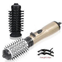 (Gold)2 austauschbare Köpfe 360 rotierende AirFlow-Heißluftbürste Haarglätter Lockenstab Volumizer
