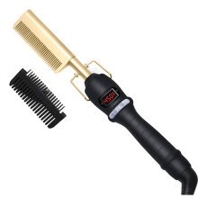(LCD:llä) Hot Comb hiusten suoristus sähköinen kuumakampaharja litteä rautainen sähköinen lämmityskampa