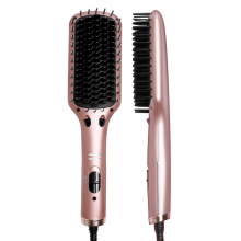 (Scatola rosa bianca) Spazzola lisciante elettrica per capelli, pettine caldo, piastra per capelli professionale