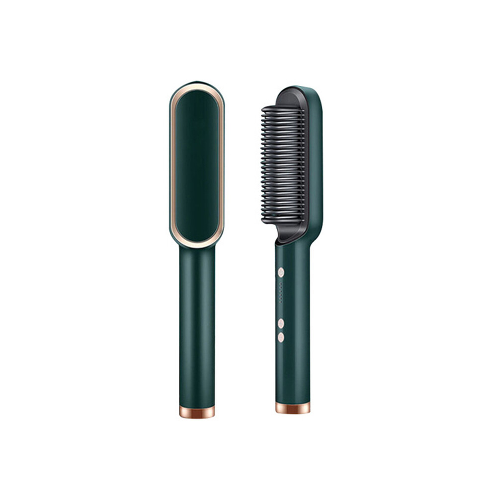 (vert) Peigne lisseur Brosse lissante anti-repassage à ions négatifs Lisseur électrique