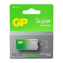 GP Super Alkaline 9V-Batterie, 1604A/6LF22, 1er-Pack
