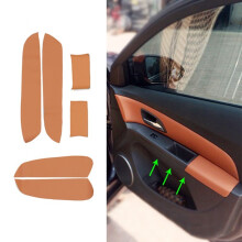 (6 pezzi bracciolo porta - marrone) Bracciolo porta in microfibra per interni auto / pannello centrale