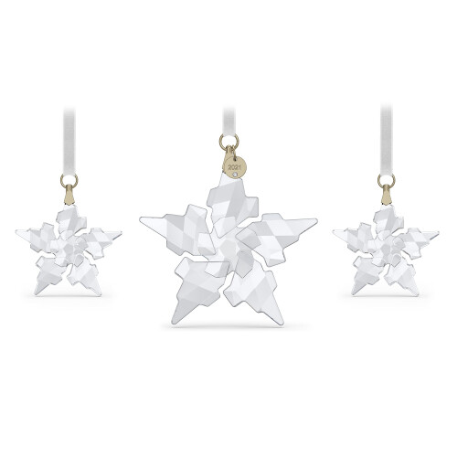 Swarovski SWAROVSKI Χριστουγεννιάτικο Διακοσμητικό, 2021 Ετήσια Έκδοση, Σετ 3, Διαφανές Κρύσταλλο