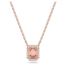 SWAROVSKI Millenia Halskette Oktagonschliff Zirkonia Pink Ros   gold Ton