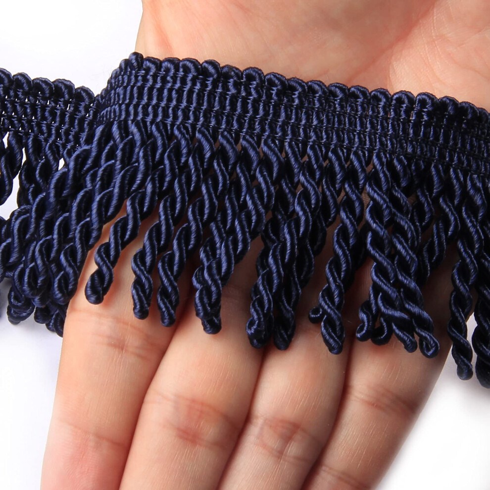 Hedonghexi Vorhangfransen, Fransenbesatz, Bullion-Fransenbesatz, 5/10 Yard X 2,5 Zoll-image