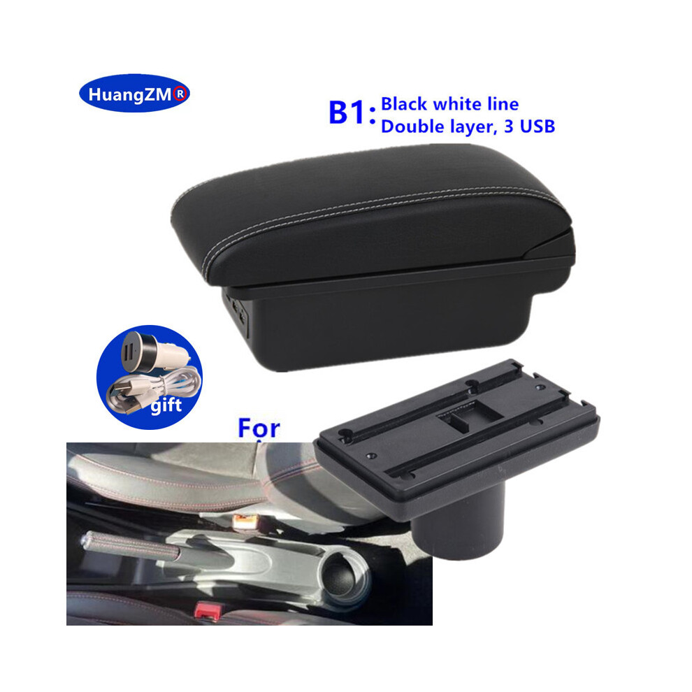 (B1 Linea Bianca 3USB) Per Seat Ibiza Bracciolo Box Per Seat Ibiza 6J Ibiza 6L Bracciolo Auto Scatola