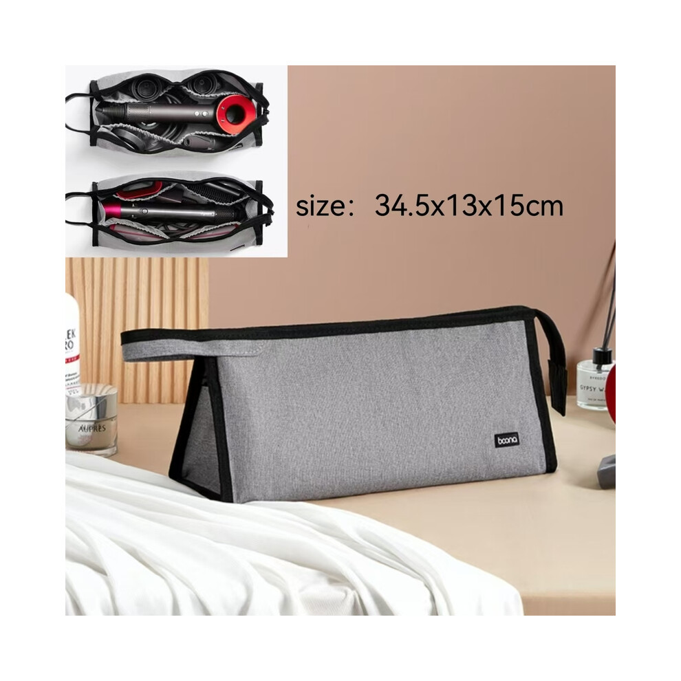 (Gris-E) Sac de voyage anti-poussière pour sèche-cheveux, bigoudi, lisseur, protection portable, rangement