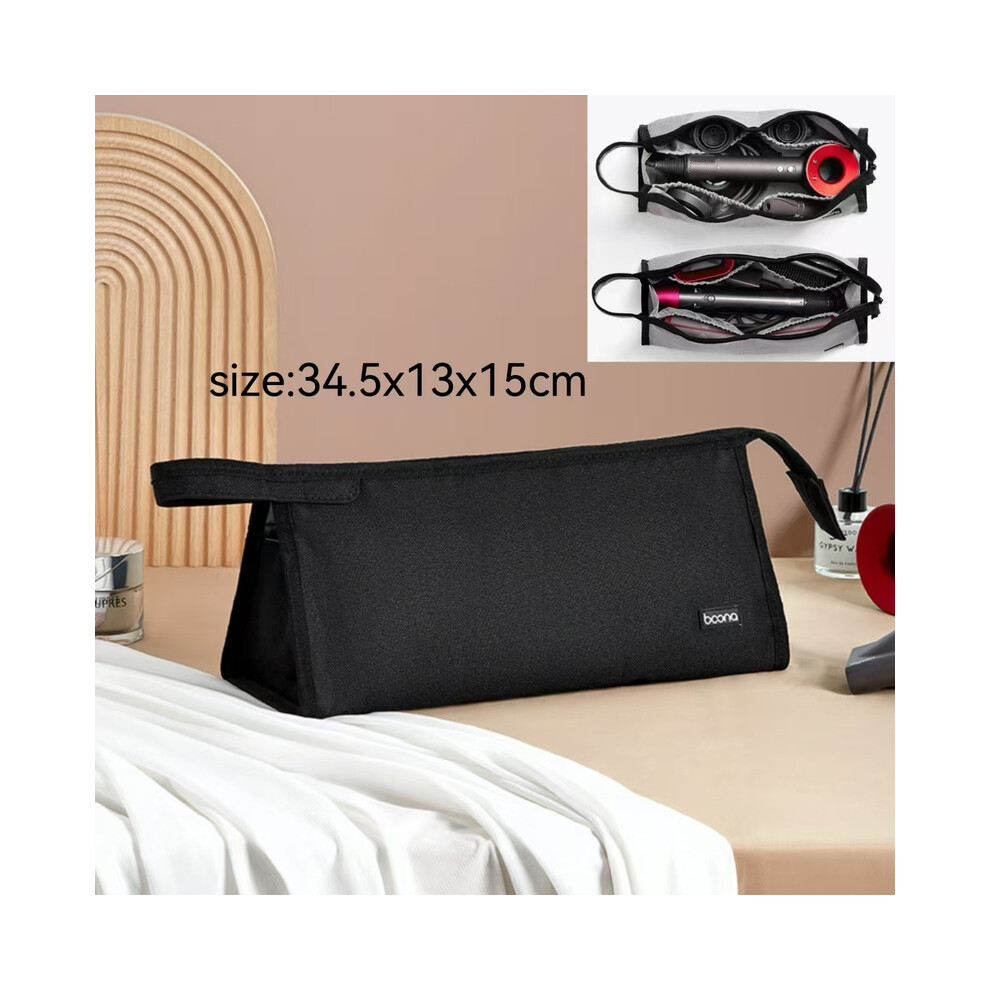 (Noir-E) Sac de voyage anti-poussière pour sèche-cheveux, bigoudi, lisseur, protection portable, rangement